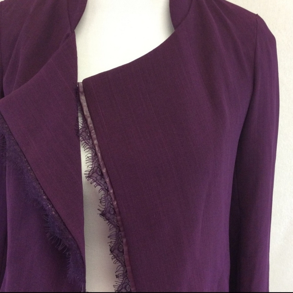 ANTHROPOLOGIE Elevenses Purple Lace Accent Blazer - Picture 2 of 7